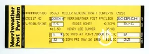 Collectible Unused Concert Ticket for Eddie Money @ Merriweather on May 26, 1989 - Picture 1 of 1