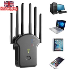 300Mbps / 1200Mbps Przedłużacz WiFi Dwuzakresowy 2.4G 5G do domu (czarny UE 300 Mbps) - Zdjęcie 1 z 10