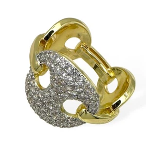 NEW!! PAVE CRYSTAL CENTER HORSE BIT RING WITH HORSE BIT BAND, LOVE LOVE LOVE!! - Picture 1 of 6