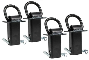 (4 Pack) Heavy Duty Trailer Stake Pocket -Small 5/8 Inch Forged D Ring Black ... - Picture 1 of 12