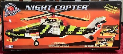 Mega Bloks Night Copter 1998 ProBuilder coleccionista incompleto #9740 helicóptero  Foto 1 de 4