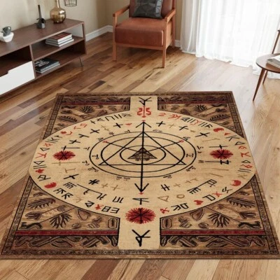Mystic Rug, Arcane Rug, Spiritual Mat, Magic Circle Rug, Alchemy Rug, Esoteric D - Image 1 of 4