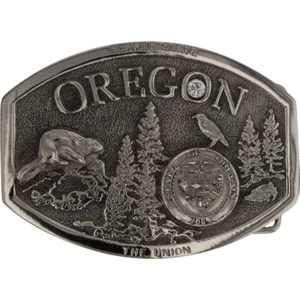 New Oregon Or State Portland Crater Lake Uo Osu 1980s NOS Vintage Belt Buckle - Picture 1 of 5