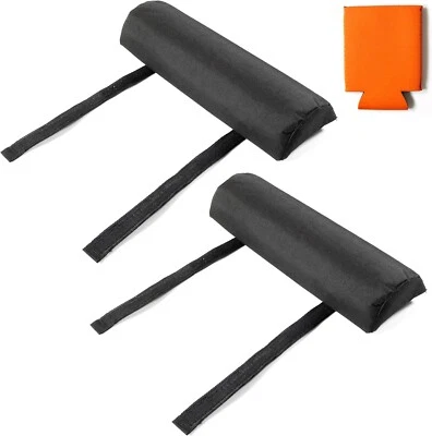 Pack de 2 almohadillas de cojín ergonómicas para reposabrazos para silla con correas + soporte para latas naranja NUEVO Foto 1 de 4