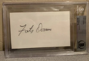 Tarjeta índice Fats Domino autografiada firmada de 3"x5" certificada y en losa por Beckett - Imagen 1 de 3