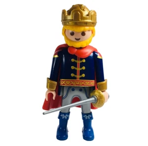 Playmobil Medieval Happy Prince King w/ red layer & silver sword - C14 - Picture 1 of 4