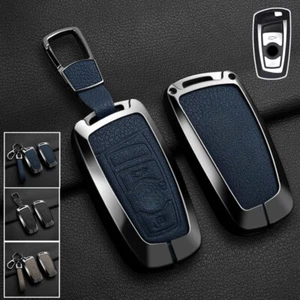 Zinc Alloy Leather Car Key Fob Case Cover For BMW X2 X3 X4 X5 F30 3 4 5 6 7 M5 - Picture 1 of 16