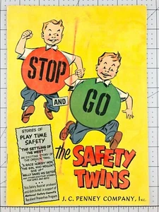 Vtg JC Penny Company Safety Twins Stop & Go Comic National Safety Council *P4 - Picture 1 of 7