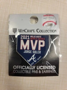 Atlanta Braves 2021 World Series Champions Jorge Soler MVP Home Plate Lapel Pin - Picture 1 of 1