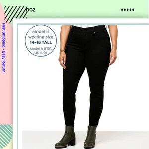 DG2 by Diane Gilman Infinity Stretch Ultra-Skinny Jean Black - Sz 22w-24w-26w - Picture 1 of 2