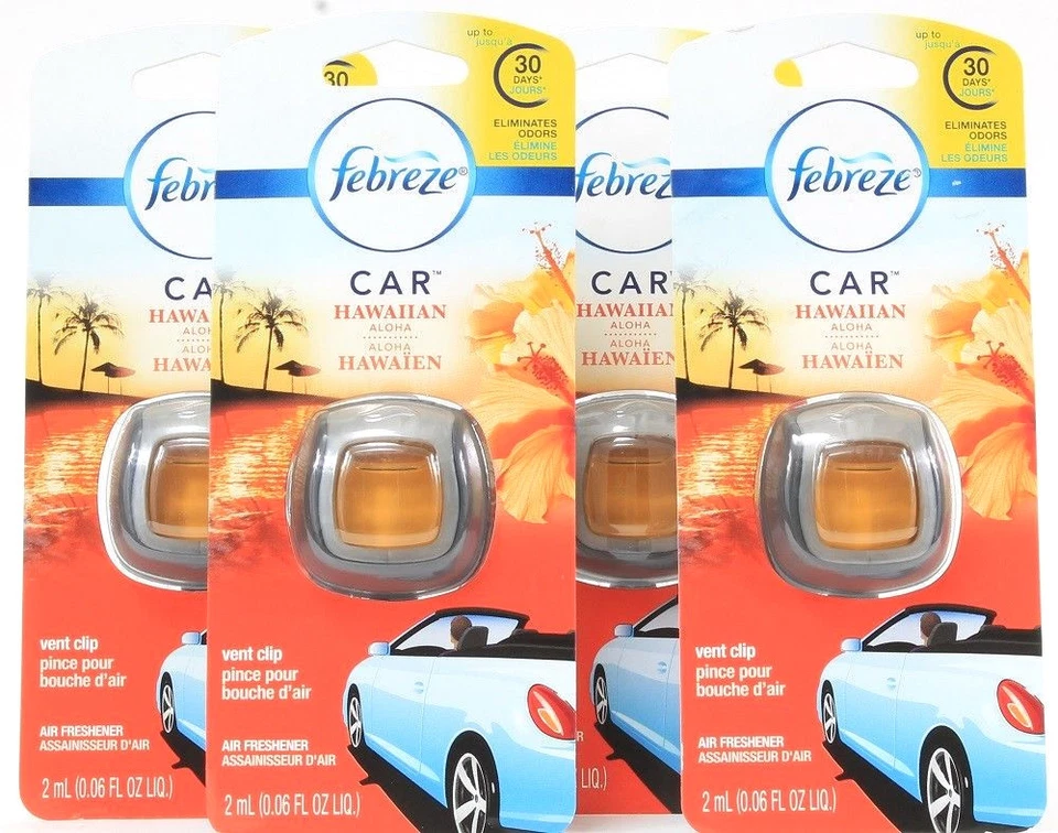 Ambientador de aire Febreze Aloha hawaiano con clip de ventilación para automóvil hasta 30 días 0,06 oz Foto 1 de 1
