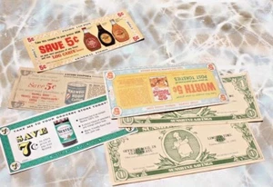 Lote de 6 cupones vintage años 60-1980: cabina de troncos Maxwell House Nestea - Imagen 1 de 4