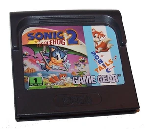 Vintage 1992 Sonic the Hedgehog 2 & Sonic Tails Sega Game Gear 2 in 1 Videospiel - Bild 1 von 2