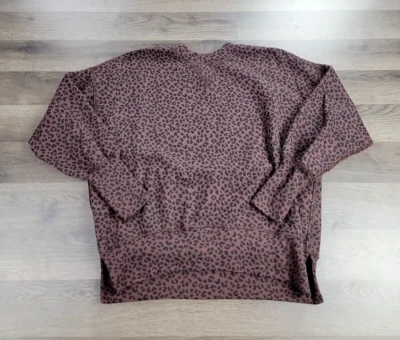 Abercrombie & Fitch Sweatshirt Pullover Crewneck Small Leopard Print Soft - Image 1 of 4