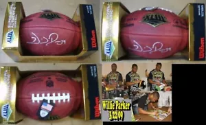 WILLIE PARKER FIRMADO PITTSBURGH STEELERS NFL SUPER BOWL CUERO JUEGO FÚTBOL AMERICANO - Imagen 1 de 2