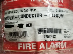 Cable de alarma plenario de escudo sólido rojo Southwire/Tappan G40006 575614 18/2C/100 ft - Imagen 1 de 8