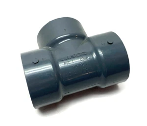 Lasco 801-040 Three-Way Tee Slip Socket Fitting 4" SCH80 PVC Gray - Picture 1 of 11