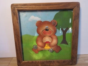COLLECTIBLE WOODEN BEAR With Coins (Framed) - Picture 1 of 1