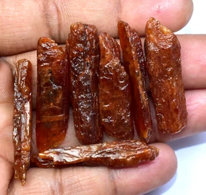 134.90 CT 100% Natural Tanzania Orange Kyanite Lot Of 7 Pcs Specimen Rough !!!! - Picture 1 of 7