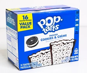 POP TARTS Toaster Pastries Frosted Cookies&Creme 16ct *PAST BB 12/22 - 2 BOXES! - Picture 1 of 11
