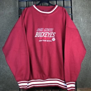 Vintage Crable Sportswear Sweatshirt Ohio State Buckeyes 1997 Rose Bowl Rot XL - Bild 1 von 8
