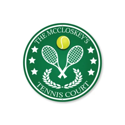 Семейный теннисный корт табличка заказ имя Sports стены декор металлический знак - Изображение 1 из 4