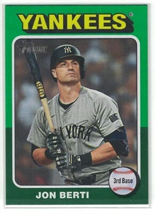 2024 Topps Heritage High Number Jon Berti #655 Green Border Yankees - Picture 1 of 2