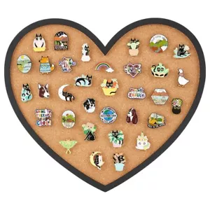 Pin Board Heart Cork Board Bulletin Display Board 0.8inch Thick Wall Mounted ... - Picture 1 of 6