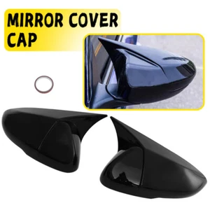Rear View Mirror Cover For Honda Accord Ox Horn 2018 2019 2020 2021 Glossy Black - Picture 1 of 8