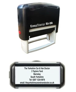 Gummistempel personalisiert selbstfärbend 6-zeilig Sonderanfertigung TEXT schwarze Tinte 57x21mm - Bild 1 von 16