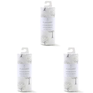 3x The Peanutshell Woodland Adventure Cotton Muslin Nursery Bedding Wrap 120cm - Picture 1 of 3