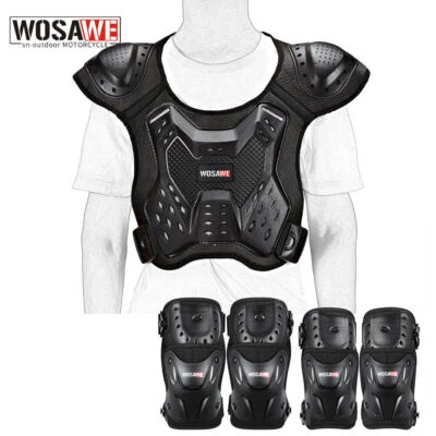 Colete WOSAWE Motocross à prova de choque armadura peitoral joelho cotovelo protetores adultos - Imagem 1 de 4