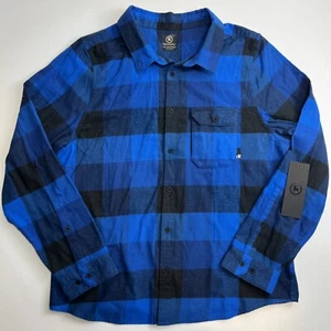 Backcountry Fendler Flannel Button Down Shirt Blue Black Buffalo Plaid Men’s XL - Picture 1 of 8