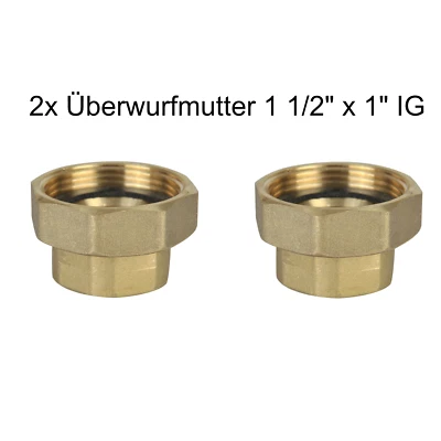 Pumpenverschraubungen Satz mit Dichtung für Umwälzpumpe Grundfos Wilo