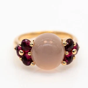 Pomellato Ring La Luna 750/18K Gelbgold Mondstein Granat Gr. 59 - Picture 1 of 2