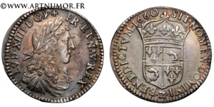 Louis XIV - Douzième d'écu du Dauphiné, 1660 Z Grenoble - Picture 1 of 1