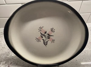 Fuchsia Stetson Potteries Fuchsia Black & Pink Serving Platter MCM - Picture 1 of 8