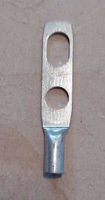 [40 Lugs]   3/8"  2-Hole Compression Lug, 6 AWG, 1/2" Crimp Barrel - Image 1 of 2