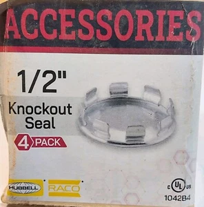 25 Pack Of 4 Hubbell Raco 1042b4 Knockout Seal 1/2inch Trade Size Steel Seals - Picture 1 of 7