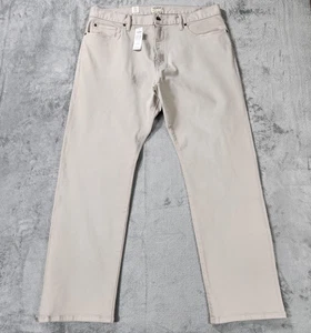 Jeans Todd Snyder uomo 38x32 pietra taglio dritto 5 tasche elasticizzato twill kaki - Foto 1 di 19
