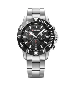 WENGER Men Analog Quartz Casual Watch Classic Dress Black Dial Waterproof Round - Picture 1 of 6
