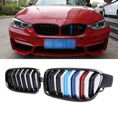 Parrilla de riñón color M para BMW F30 F31 320i 328i 335i 12-18 negro brillante Foto 1 de 4