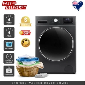 Kogan 9kg/6kg Washer Dryer Combo (Black) Space-Saving 2-in-1 Laundry Unit AU - Picture 1 of 9