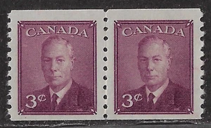 Canada Coil Stamps — 1950, King George VI #296 (Pair) MNH Ref. 1957 - Picture 1 of 2