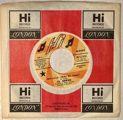 AL GREEN Sha-La-La (Make Me Happy) NOS WLP DJ COPY Promo 45 1974 & HI Sleeve - Image 1 of 2