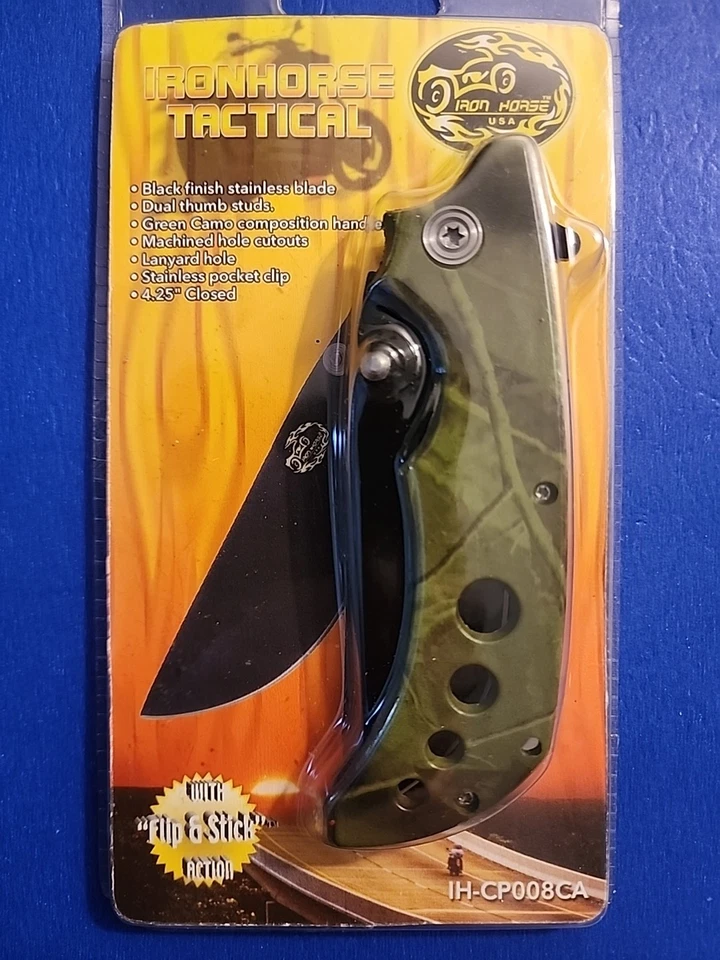 Ironhorse Tactical Green Camo Knife - Image 1 of 1