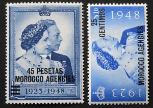 Morocco Agencies/Spanish 1948 GVI Silver Wedding SG 176/178 mint - Picture 1 of 1