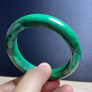 Pulsera de cuentas de piedras preciosas de malaquita verde natural genuino 61 mm AAAA - Imagen 1 de 6