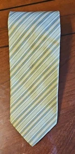 Hugo Boss Men's Gold,yellow, blue Striped Silk Neck Tie - Picture 1 of 5