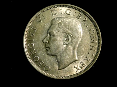 Gran Bretaña 1942 plata 1/2 corona brillante sin circular Foto 1 de 2